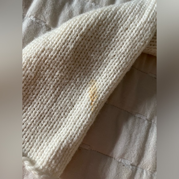 Helmut Lang Asymmetric Long Sleeve Ivory Knit Wool Blend Sweater size P - Picture 6 of 7